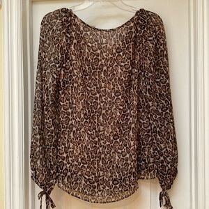White House Black Market leopard long sleeve top size 0.